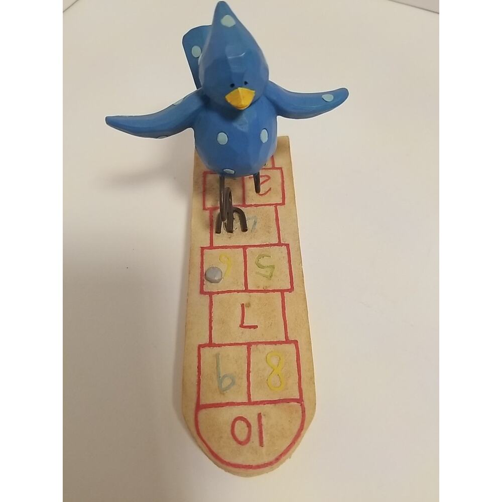 Blue Bird Playing Hopscotch Figurine by Russ Berrie “Tweet Along With Me” Resin